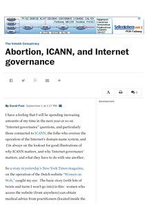 Abortion, ICANN, and Internet governance - The Washington Post 1-9-2014