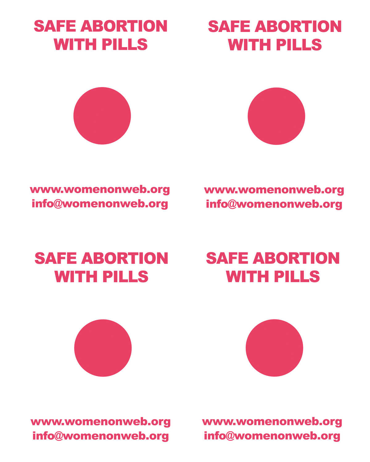 English safe abortion with pills stickers